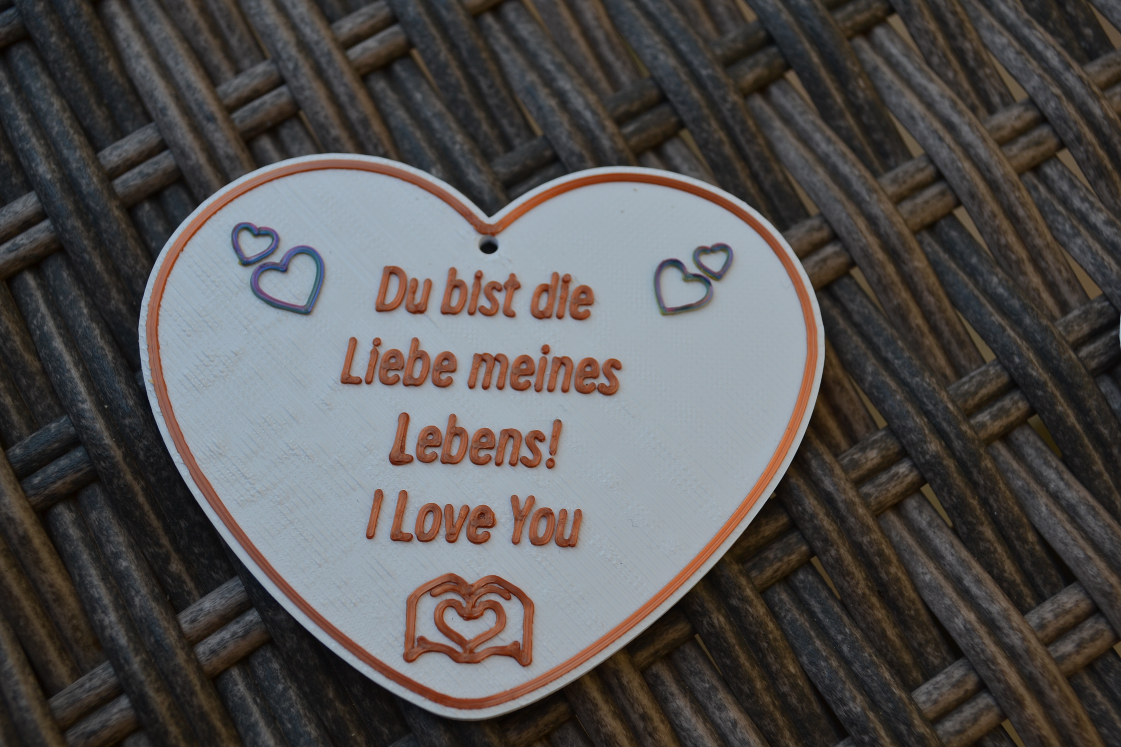 Du bist die Liebe meines Lebens! I Love You (dreifarbig)